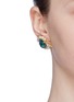 Front View - Click To Enlarge - ANTON HEUNIS - Detachable Swarovski pearl crystal slogan hoop earrings