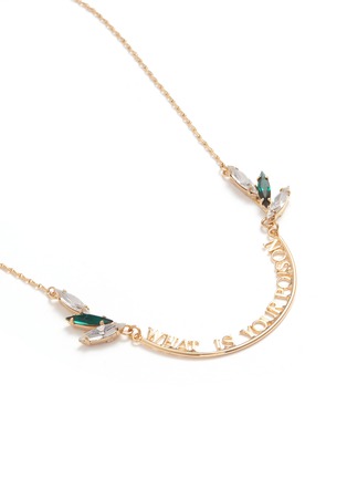 Detail View - Click To Enlarge - ANTON HEUNIS - Swarovski crystal slogan pendant necklace