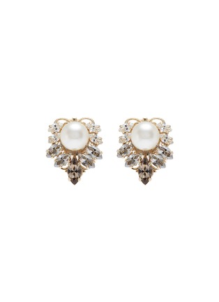Main View - Click To Enlarge - ANTON HEUNIS - Swarovski crystal pearl cluster stud earrings