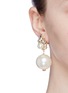 Figure View - Click To Enlarge - ANTON HEUNIS - Swarovski crystal pearl drop earrings