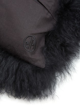 Detail View - Click To Enlarge - JONATHAN ADLER - Mongolian lamb hair lumbar throw cushion – Black