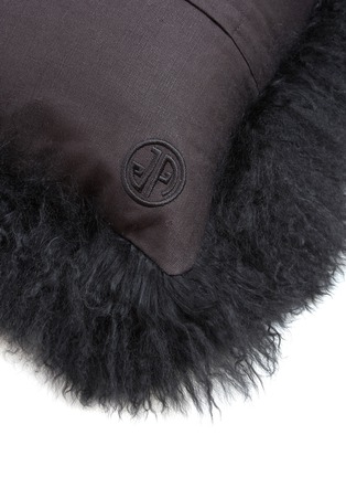 Detail View - Click To Enlarge - JONATHAN ADLER - Mongolian lamb hair throw cushion – Black