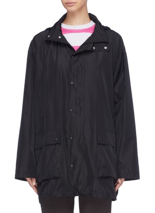 Main View - Click To Enlarge - BALENCIAGA - Logo print back hooded windbreaker jacket