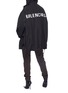 Figure View - Click To Enlarge - BALENCIAGA - Logo print back hooded windbreaker jacket