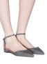 Figure View - Click To Enlarge - PEDDER RED - 'Venus' ankle strap d'Orsay flats
