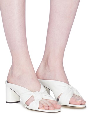 Figure View - Click To Enlarge - TOPSHOP - Zali' cylindrical heel knot strap leather sandals
