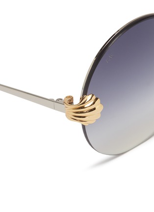 Detail View - Click To Enlarge - FOR ART'S SAKE - 'Goddess' clam shell charm metal round sunglasses