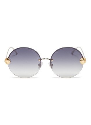 Main View - Click To Enlarge - FOR ART'S SAKE - 'Goddess' clam shell charm metal round sunglasses