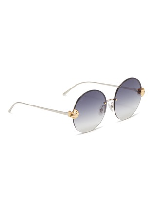 Figure View - Click To Enlarge - FOR ART'S SAKE - 'Goddess' clam shell charm metal round sunglasses