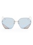 Main View - Click To Enlarge - FOR ART'S SAKE - 'Icy' mirror hexagonal frame metal sunglasses