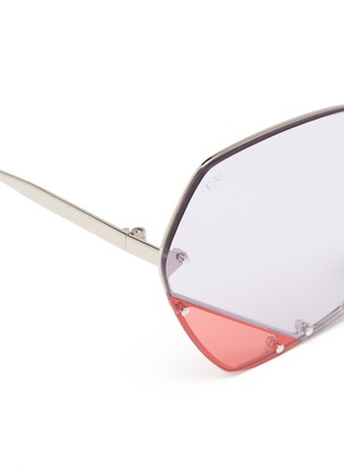 Detail View - Click To Enlarge - FOR ART'S SAKE - 'Icy' hexagonal frame metal sunglasses