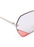 Detail View - Click To Enlarge - FOR ART'S SAKE - 'Icy' hexagonal frame metal sunglasses