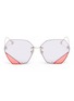Main View - Click To Enlarge - FOR ART'S SAKE - 'Icy' hexagonal frame metal sunglasses