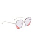 Figure View - Click To Enlarge - FOR ART'S SAKE - 'Icy' hexagonal frame metal sunglasses