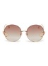 Main View - Click To Enlarge - FOR ART'S SAKE - 'Passion Fruit' faux pearl charm metal round sunglasses