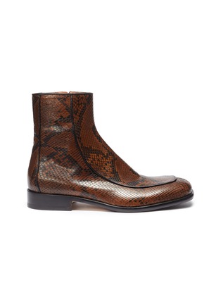 Main View - Click To Enlarge - DRIES VAN NOTEN - Python embossed leather boots