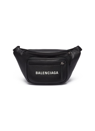 Main View - Click To Enlarge - BALENCIAGA - 'Everyday' logo print leather bum bag