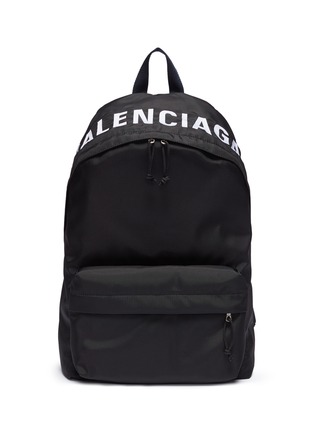Main View - Click To Enlarge - BALENCIAGA - 'Wheel' logo embroidered backpack