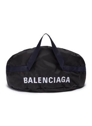 Main View - Click To Enlarge - BALENCIAGA - 'Wheel' logo embroidered duffle bag