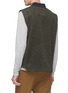 Back View - Click To Enlarge - THE WORKERS CLUB - Contrast twill pocket wool melton zip gilet