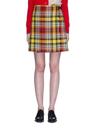 Main View - Click To Enlarge - 10633 - Buckled tartan plaid kilt skirt