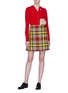 Figure View - Click To Enlarge - 10633 - Buckled tartan plaid kilt skirt
