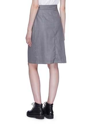 Back View - Click To Enlarge - 10633 - Pleated side wool garbardine kilt skirt