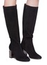 Figure View - Click To Enlarge - CLERGERIE - 'Katrin' twisted heel suede boots