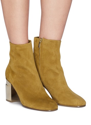 Figure View - Click To Enlarge - CLERGERIE - 'Keyla' twisted heel suede ankle boots