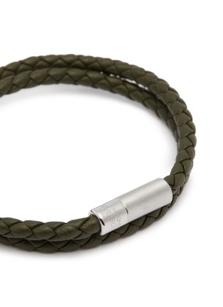 Detail View - Click To Enlarge - TATEOSSIAN - 'Pop Rigato' double wrap braided leather bracelet