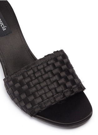 Detail View - Click To Enlarge - PEDRO GARCIA  - 'Xian' basketweave satin sandals