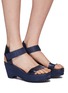 Figure View - Click To Enlarge - PEDRO GARCIA  - 'Franses' suede leather wedge sandals