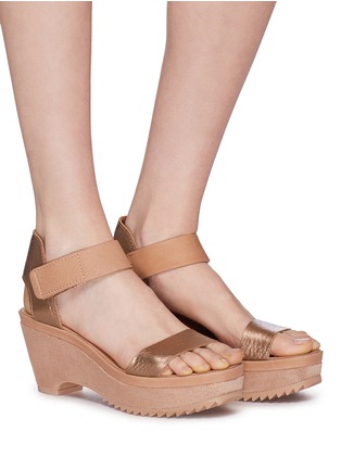 Figure View - Click To Enlarge - PEDRO GARCIA  - 'Franses' suede leather wedge sandals