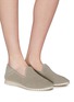 Figure View - Click To Enlarge - PEDRO GARCIA  - 'Cristiane' perforated suede step-in slip-ons