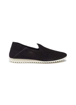 Main View - Click To Enlarge - PEDRO GARCIA  - 'Cristiane' perforated suede step-in slip-ons