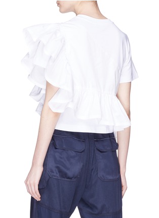 Back View - Click To Enlarge - 3.1 PHILLIP LIM - Ruffle poplin panel T-shirt