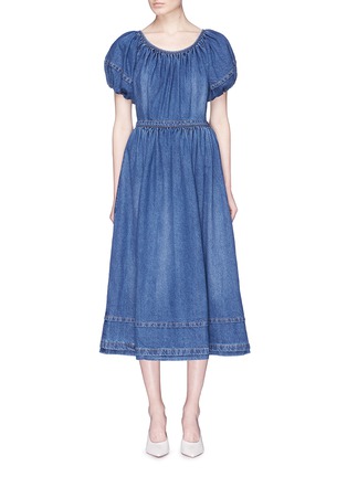 Main View - Click To Enlarge - CO - Puff sleeve denim dress