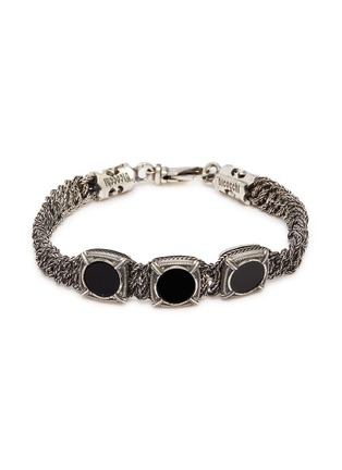 Main View - Click To Enlarge - EMANUELE BICOCCHI - Onyx braided chain silver bracelet