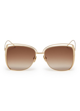 Main View - Click To Enlarge - SUNDAY SOMEWHERE - 'Poppy' cutout metal cat eye sunglasses