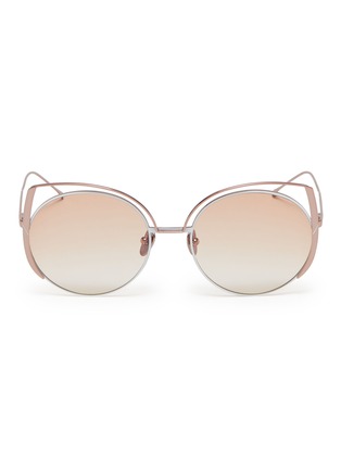 Main View - Click To Enlarge - SUNDAY SOMEWHERE - 'Daisy' cutout metal cat eye sunglasses