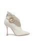 Main View - Click To Enlarge - MANOLO BLAHNIK - 'Ankau' Swarovski crystal buckle suede ankle boots