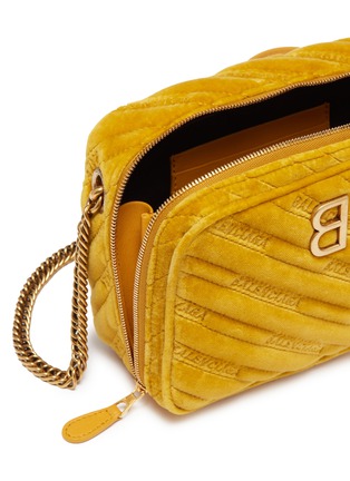 Detail View - Click To Enlarge - BALENCIAGA - 'BB Reporter' XS matelassé velvet crossbody bag
