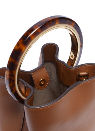 Detail View - Click To Enlarge - MARNI - 'Pannier' tortoiseshell ring handle leather crossbody bag