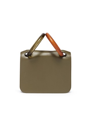 Main View - Click To Enlarge - ROKSANDA - 'Neneh' wood acrylic ring handle leather bag