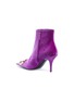 Detail View - Click To Enlarge - BALENCIAGA - 'BB' logo plate velvet ankle boots