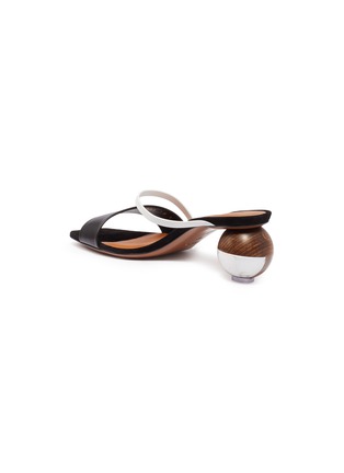 Detail View - Click To Enlarge - NEOUS - 'Gia' sphere heel contrast strap leather sandals