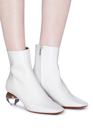 Figure View - Click To Enlarge - NEOUS - 'Encyclia' sphere heel leather ankle boots