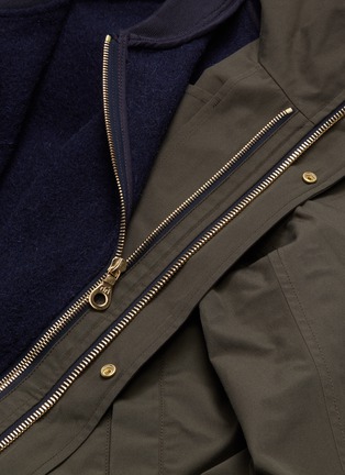  - THE WORKERS CLUB - Contrast twill pocket wool melton zip gilet