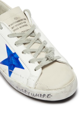 Detail View - Click To Enlarge - GOLDEN GOOSE - 'Superstar' slogan print leather sneakers