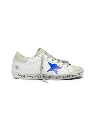 Main View - Click To Enlarge - GOLDEN GOOSE - 'Superstar' slogan print leather sneakers